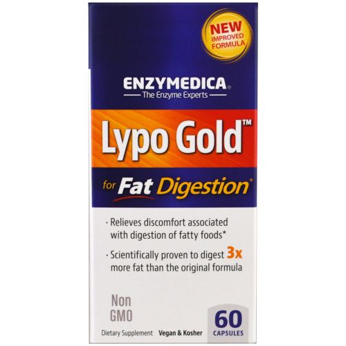 Enzymedica, Lypo Gold, для усвоения жиров, 60 капсул