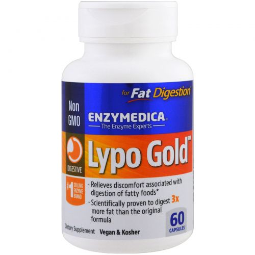 Enzymedica, Lypo Gold, для усвоения жиров, 60 капсул