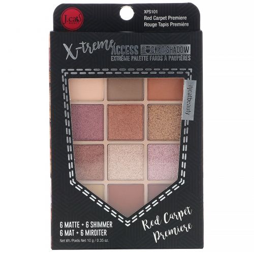 J.Cat Beauty, X-Treme Access Pocket Shadow, палетка теней, оттенок XPS101 Red Carpet Premiere, 10 г (0,35 унции)