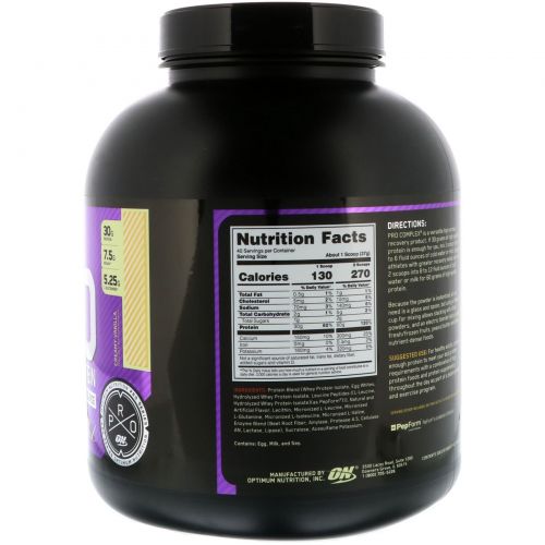 Optimum Nutrition, Pro Complex, изолят и гидролизованные белки, сливочная ваниль, 3,35 фунта (1,52 кг)