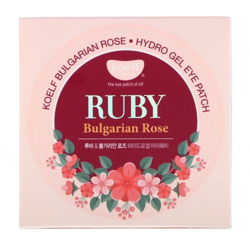 Koelf, Ruby Bulgarian Rose Hydro Gel Eye Patch, 60 Patches