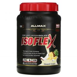ALLMAX Nutrition, Isoflex, 100% ультрачистый изолят сывороточного белка (фильтрация заряженными ионными частицами), ананас и кокос, 2 фунта (907 г)