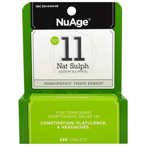 Hyland's, NuAge, № 11 Nat Sulph (сульфат натрия), 125 таблеток