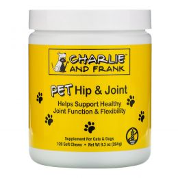 Charlie & Frank, PET Hip & Joint, для кошек и собак, 120 мягких жевательных таблеток