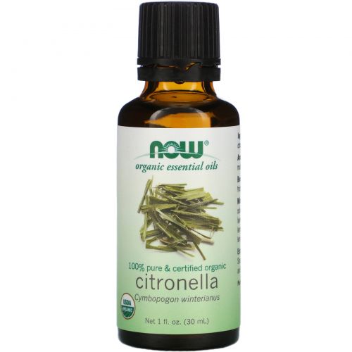 Now Foods, Citronella Oil, Certified Organic, 1 fl oz (30 ml)