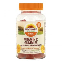 Sundown Naturals, Витамин С, без глютена, со вкусом апельсина, 90 желейных витаминов