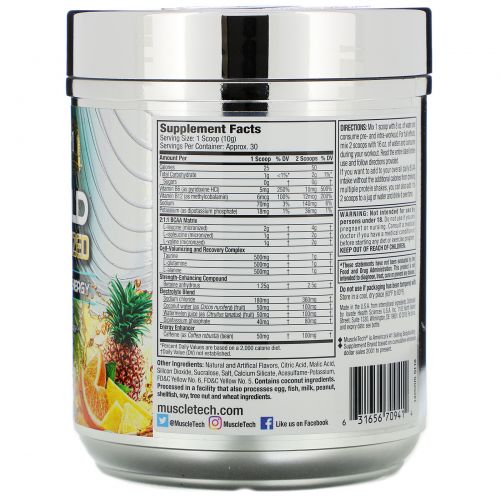 Muscletech, Amino Build Next Gen Energized, Orange Mango Cooler, 281 г (9,92 унции)