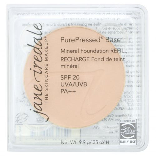 Jane Iredale, PurePressed Base, Mineral Foundation Refill, SPF 20 PA++, Natural, 0.35 oz (9.9 g)