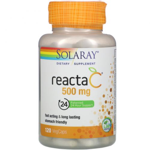 Solaray, Reacta-C, 500 mg, 120 Vegetarian Capsules