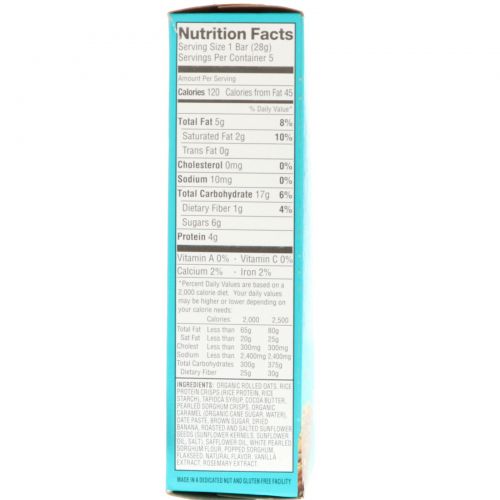 Enjoy Life Foods, Crispy Grain & Seed Bars, Banana Caramel, 5 Bars, 1 oz (28 g) Each