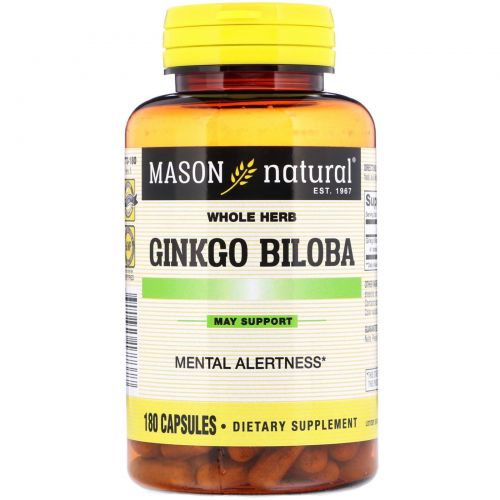 Mason Naturals, Гинкго Билоба, 180 капсул