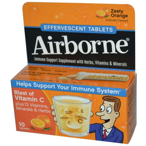 AirBorne, Шипучие таблетки  апельсиновым вкусом, 10 таблеток