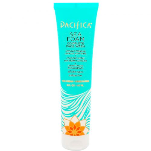 Pacifica, Natural Skincare, Sea Foam, Complete Face Wash, All Skin Types, Sulfate Free, 5 oz