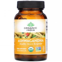 Organic India, Органическая ашвагандха, 90 растительных капсул