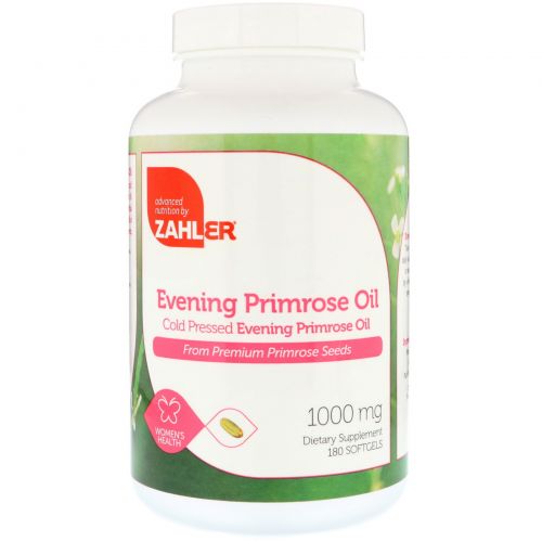 Zahler, Evening Primrose Oil, Cold Pressed, 1000 mg, 180 Softgels