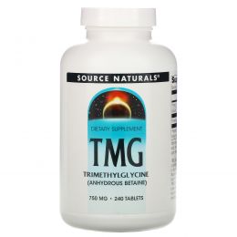 Source Naturals, ТМГ, Триметилглицин, 750 мг, 240 таблеток