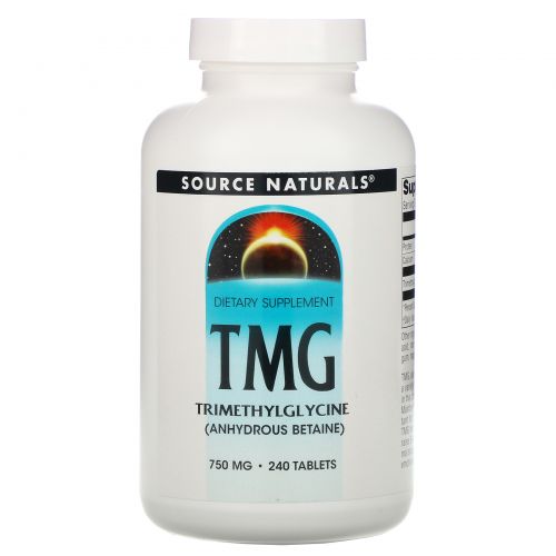 Source Naturals, ТМГ, Триметилглицин, 750 мг, 240 таблеток