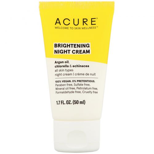 Acure Organics, Night Cream, Argan Stem Cell + Chlorella, 1.75 fl oz (50 ml)