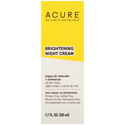 Acure Organics, Night Cream, Argan Stem Cell + Chlorella, 1.75 fl oz (50 ml)