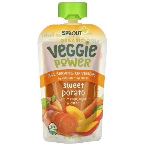 Sprout Organic, Veggie Power, Sweet Potato with Mango, Apricot & Carrot, 4 oz (113 g)