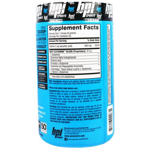 BPI Sports, Best Glutamine, ягоды и лимон, 400 г (14,1 унций)