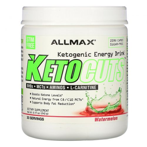 ALLMAX Nutrition, KetoCuts, Ketogenic Energy Drink, Watermelon, 8.47 oz (240 g)