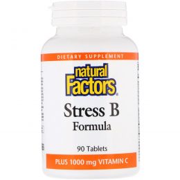 Natural Factors, Формула Стресс B, Плюс 1000 мг C, 90 таблеток
