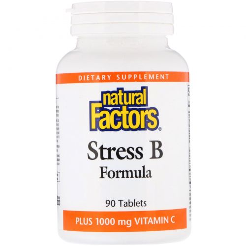 Natural Factors, Формула Стресс B, Плюс 1000 мг C, 90 таблеток