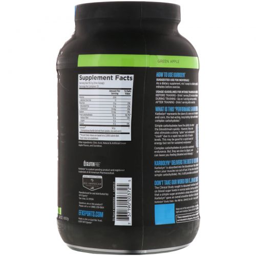 EFX Sports, Karbolyn Fuel, Green Apple, 4.3 lbs (1950 g)