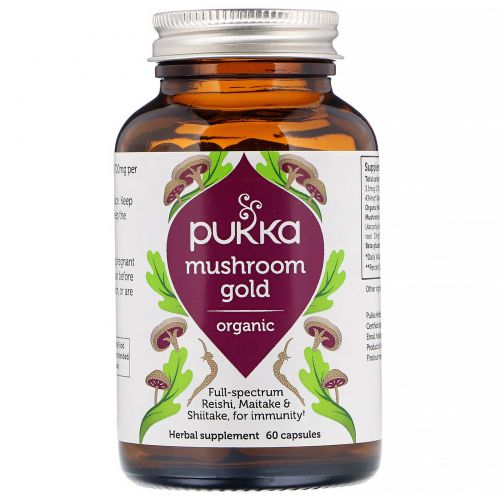 Pukka Herbs, Organic Mushroom Gold, 60 Capsules