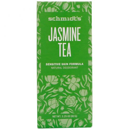 Schmidt's Natural Deodorant, Sensitive Skin Formula, Jasmine Tea, 3.25 oz (92 g)