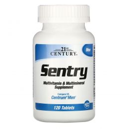 21st Century, Sentry для мужчин, мультивитаминная и мультиминеральная добавка, 120 таблеток
