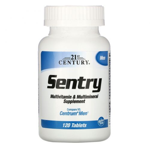 21st Century, Sentry для мужчин, мультивитаминная и мультиминеральная добавка, 120 таблеток