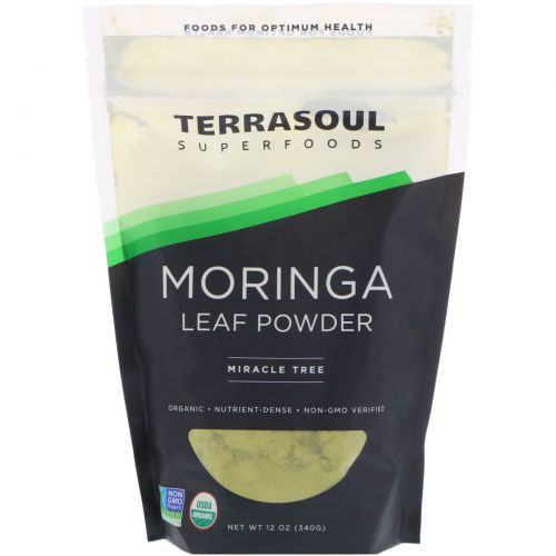 Terrasoul Superfoods, Moringa, Leaf Powder, Miracle Tree, 12 oz (340 g)