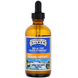 Sovereign Silver, Bio-Active Silver Hydrosol Dropper-Top, 10 PPM, 4 fl oz (118 ml)