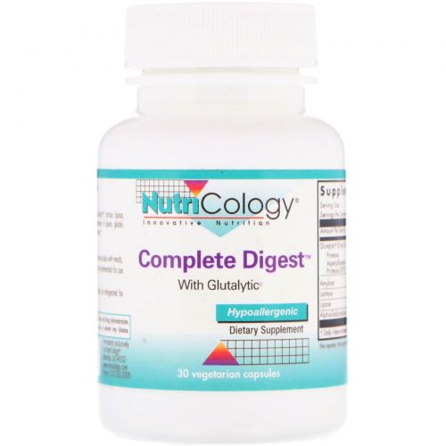 Nutricology, Complete Digest with Glutalytic, 30 Vegetarian Capsules