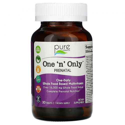 Pure Essence, One 'n' Only PreNatal, Multivitamin & Mineral, 30 Tablets