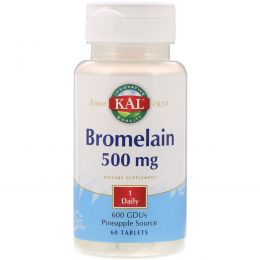 KAL, Bromelain, 500 mg, 60 Tablets