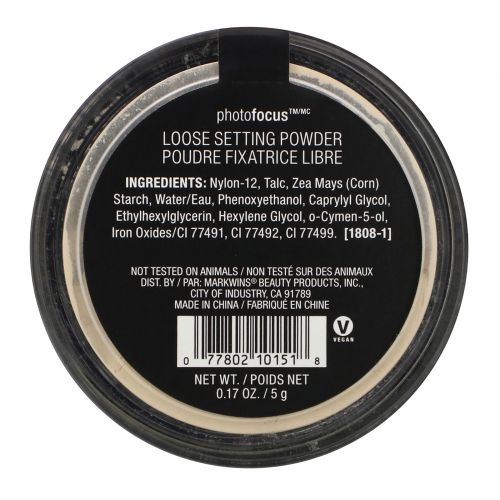 Wet n Wild, PhotoFocus Loose Setting Powder, Translucent, 0.17 oz (5 g)