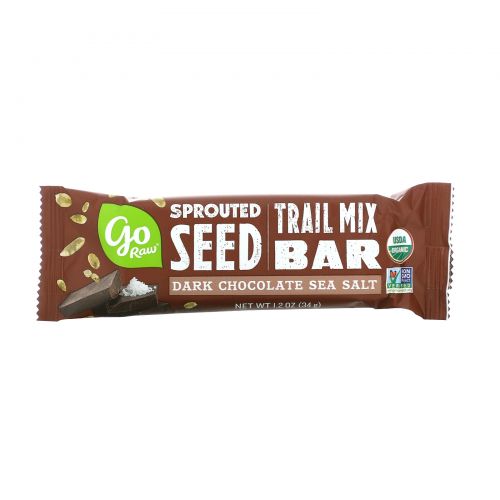 Go Raw, Sprouted Seed Trail Mix Bar, Dark Chocolate Sea Salt, 12 Bars, 1.2 oz(34 g) Each