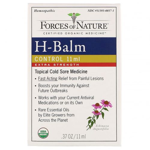 Forces of Nature, Средство от герпеса H-Balm, с повышенной силой действия, 11 мл