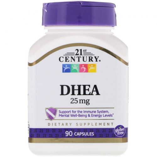 21st Century, DHEA (дегидроэпиандростерон) -25 мг, 90 капсул