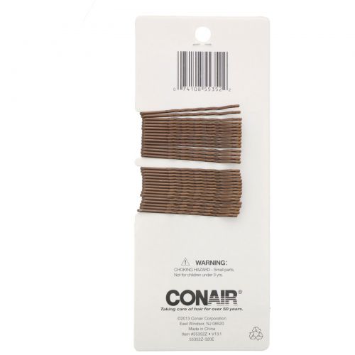 Conair, Однотонные невидимки, для брюнеток, 90 шт.