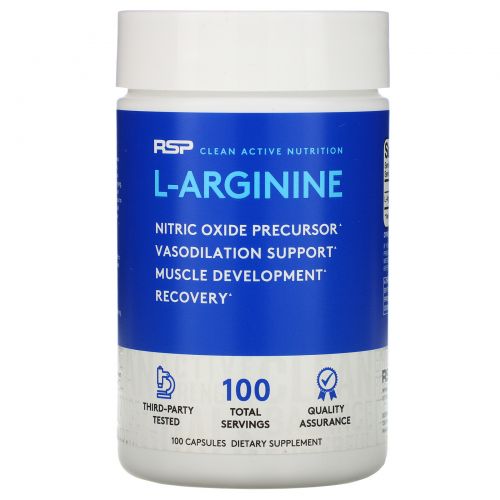 RSP Nutrition, L-Arginine, 750 mg, 100 Capsules