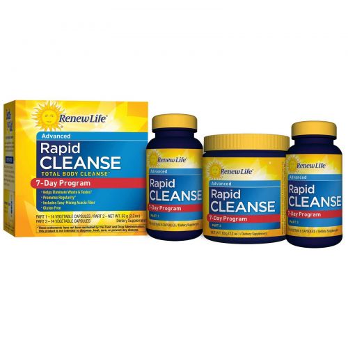 Renew Life, Total Body Rapid Cleanse, Complete 7-Day Internal Cleanse, 3 Part Program