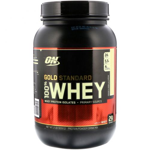 Optimum Nutrition, 100% сыворотка Gold Standard, со вкусом ванильного крем-ликера, 2 фунта (912 г)