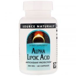 Source Naturals, Альфа-липоевая кислота, 300 мг, 60 капсул