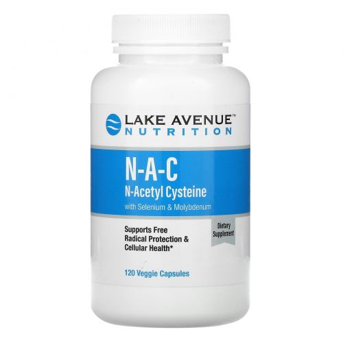 Lake Avenue Nutrition, N-A-C, N-Acetyl Cysteine with Selenium & Molybdenum, 600 mg, 120 Veggie Capsules