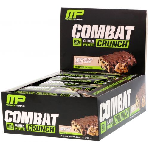 Muscle Pharm, Combat Crunch, Chocolate Chip Cookie Dough, 12 Bars,  26.67 oz (756 g)