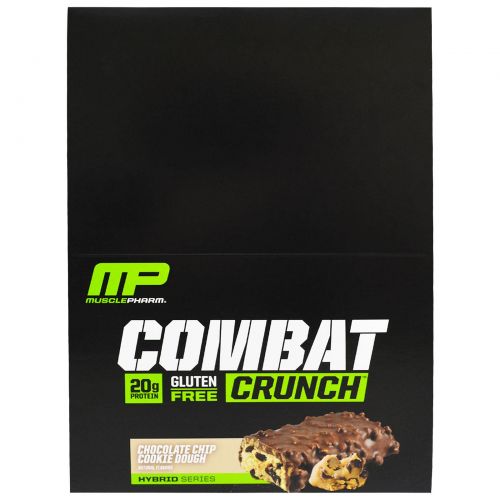 Muscle Pharm, Combat Crunch, Chocolate Chip Cookie Dough, 12 Bars,  26.67 oz (756 g)